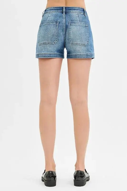 RISEN Low Rise Patched Pocket Shorts for Women Summer Wear - Love Salve